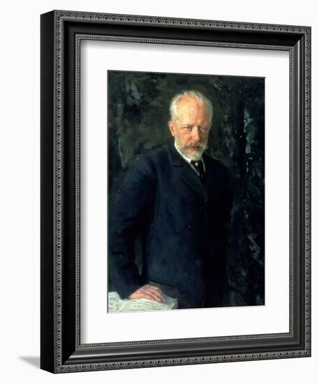 Portrait of Piotr Ilyich Tchaikovsky (1840-93), Russian Composer, 1893-Nikolai Dmitrievich Kuznetsov-Framed Giclee Print