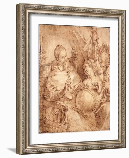 Portrait of Pope Gregory Xiii, Three-Quarter Length, Seated in an Armchair-Bartolomeo Passarotti-Framed Giclee Print