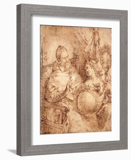 Portrait of Pope Gregory Xiii, Three-Quarter Length, Seated in an Armchair-Bartolomeo Passarotti-Framed Giclee Print