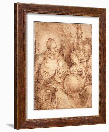 Portrait of Pope Gregory Xiii, Three-Quarter Length, Seated in an Armchair-Bartolomeo Passarotti-Framed Giclee Print