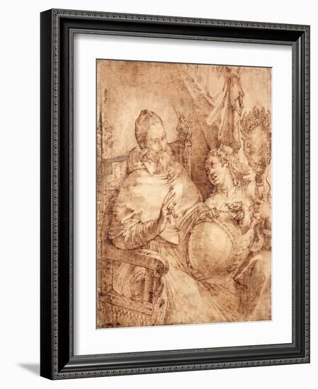 Portrait of Pope Gregory Xiii, Three-Quarter Length, Seated in an Armchair-Bartolomeo Passarotti-Framed Giclee Print