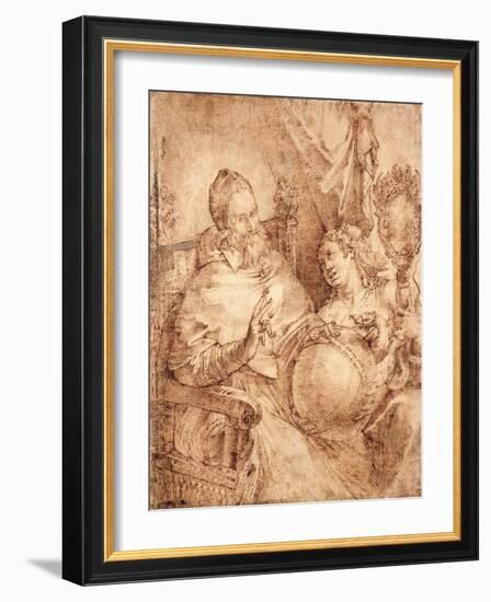 Portrait of Pope Gregory Xiii, Three-Quarter Length, Seated in an Armchair-Bartolomeo Passarotti-Framed Giclee Print