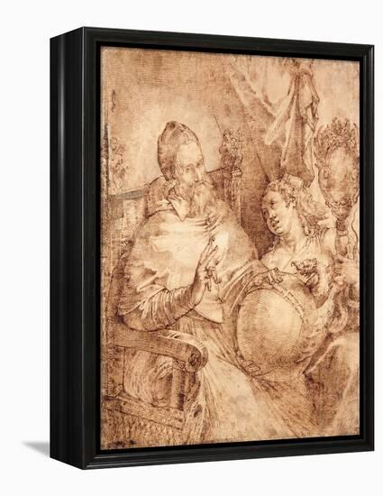 Portrait of Pope Gregory Xiii, Three-Quarter Length, Seated in an Armchair-Bartolomeo Passarotti-Framed Premier Image Canvas