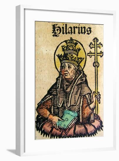 Portrait of Pope Hilarius, Published in the Nuremberg Chronicle, 1493-null-Framed Giclee Print