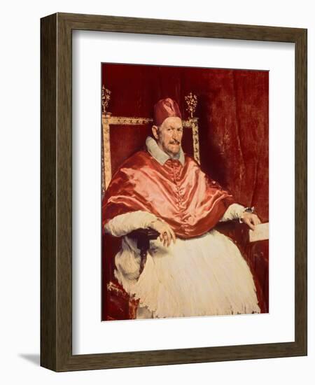 Portrait of Pope Innocent X (1574-1655), 1650-Diego Velazquez-Framed Giclee Print