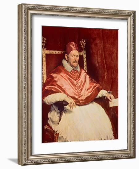 Portrait of Pope Innocent X (1574-1655), 1650-Diego Velazquez-Framed Giclee Print