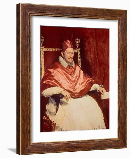 Portrait of Pope Innocent X (1574-1655), 1650-Diego Velazquez-Framed Giclee Print