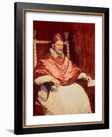Portrait of Pope Innocent X (1574-1655), 1650-Diego Velazquez-Framed Giclee Print