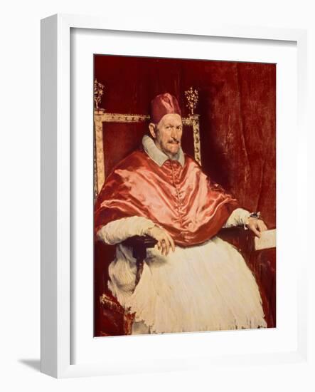 Portrait of Pope Innocent X (1574-1655), 1650-Diego Velazquez-Framed Giclee Print