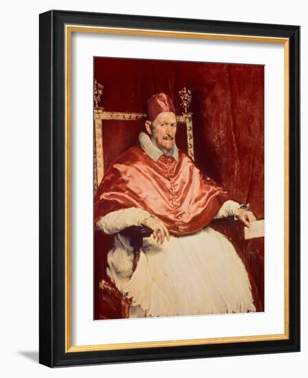 Portrait of Pope Innocent X (1574-1655), 1650-Diego Velazquez-Framed Giclee Print