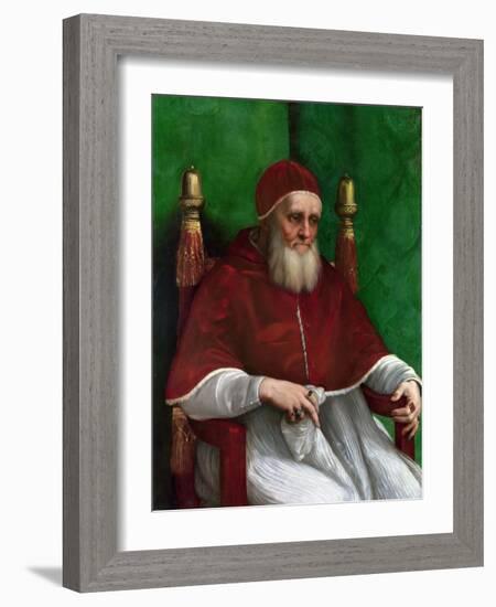 Portrait of Pope Julius II, 1511-Raphael-Framed Giclee Print