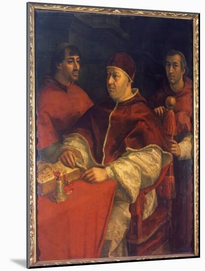 Portrait of Pope Leo X (1475-1521), Son of Laurent De Medici (1449 - 1492) (Laurent the Magnificent-Raphael (1483-1520)-Mounted Giclee Print