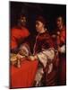 Portrait of Pope Leo X with Cardinals Giulio De' Medici and Luigi De' Rossi, Ca 1518-Raphael-Mounted Giclee Print