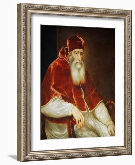 Portrait of Pope Paul III Farnese, 1543-Titian (Tiziano Vecelli)-Framed Giclee Print
