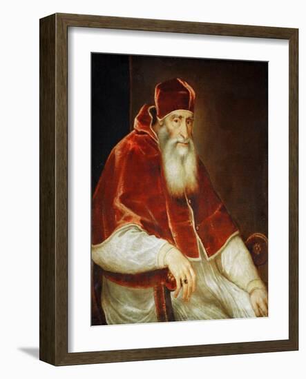 Portrait of Pope Paul III Farnese, 1543-Titian (Tiziano Vecelli)-Framed Giclee Print