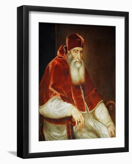 Portrait of Pope Paul III Farnese, 1543-Titian (Tiziano Vecelli)-Framed Giclee Print