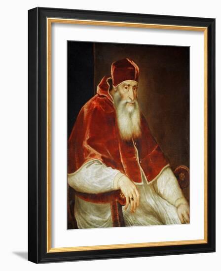 Portrait of Pope Paul III Farnese, 1543-Titian (Tiziano Vecelli)-Framed Giclee Print