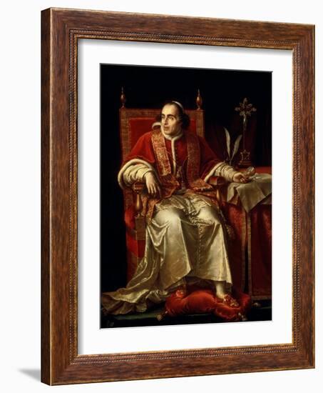 Portrait of Pope Pius VII, 1817-Jean Baptiste Joseph Wicar-Framed Giclee Print