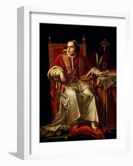 Portrait of Pope Pius VII, 1817-Jean Baptiste Joseph Wicar-Framed Giclee Print