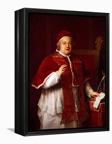 Portrait of Pope Rezzonico (Clement Xiii), 17Th Century (On Canvas)-Pompeo Girolamo Batoni-Framed Premier Image Canvas