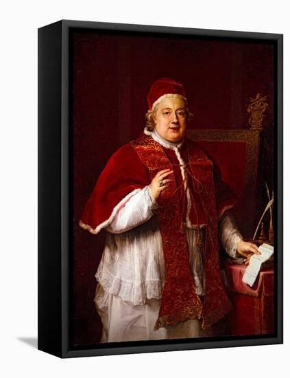 Portrait of Pope Rezzonico (Clement Xiii), 17Th Century (On Canvas)-Pompeo Girolamo Batoni-Framed Premier Image Canvas