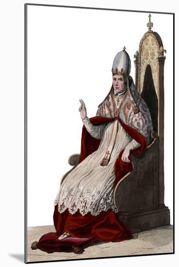Portrait of Pope Sylvester II (or Silvester II) (c 938-1003)-French School-Mounted Giclee Print