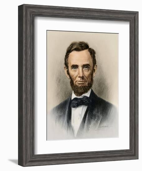 Portrait of President Abraham Lincoln-null-Framed Giclee Print