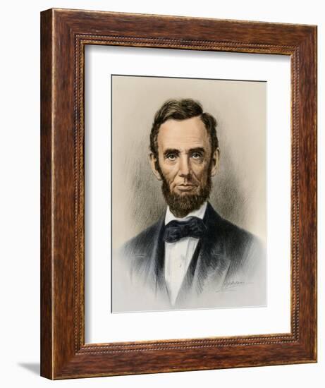 Portrait of President Abraham Lincoln-null-Framed Giclee Print