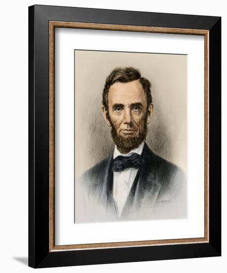 Portrait of President Abraham Lincoln-null-Framed Giclee Print