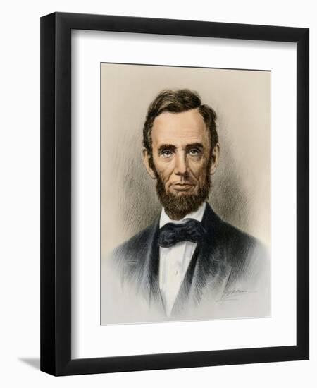 Portrait of President Abraham Lincoln-null-Framed Giclee Print