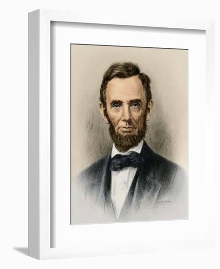 Portrait of President Abraham Lincoln-null-Framed Giclee Print