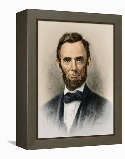 Portrait of President Abraham Lincoln-null-Framed Premier Image Canvas