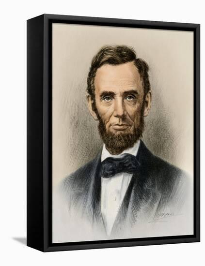 Portrait of President Abraham Lincoln-null-Framed Premier Image Canvas