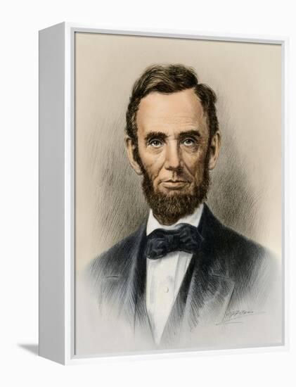 Portrait of President Abraham Lincoln-null-Framed Premier Image Canvas