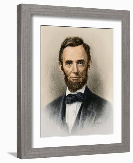 Portrait of President Abraham Lincoln-null-Framed Giclee Print