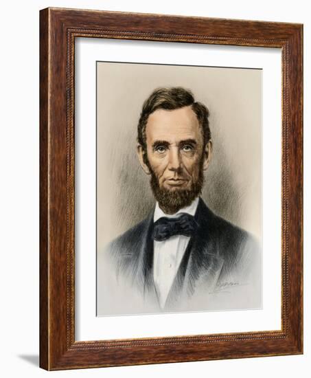 Portrait of President Abraham Lincoln-null-Framed Giclee Print