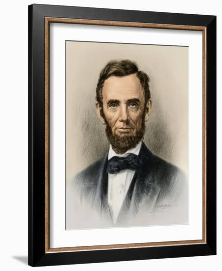 Portrait of President Abraham Lincoln-null-Framed Giclee Print