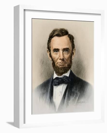 Portrait of President Abraham Lincoln-null-Framed Giclee Print