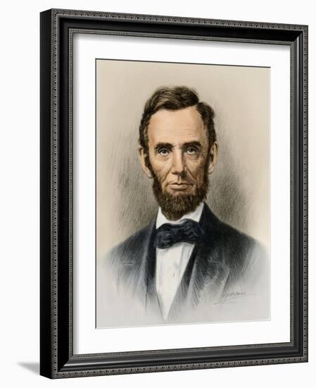 Portrait of President Abraham Lincoln-null-Framed Giclee Print