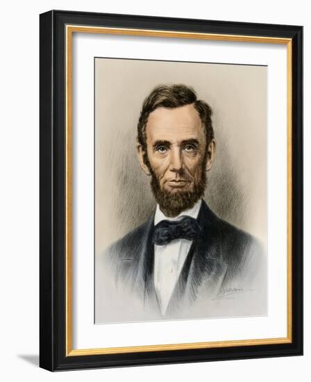 Portrait of President Abraham Lincoln-null-Framed Giclee Print