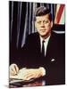 Portrait of President John F. Kennedy, from the TV Show, "JFK Assassination as It Happened"-Alfred Eisenstaedt-Mounted Premium Photographic Print