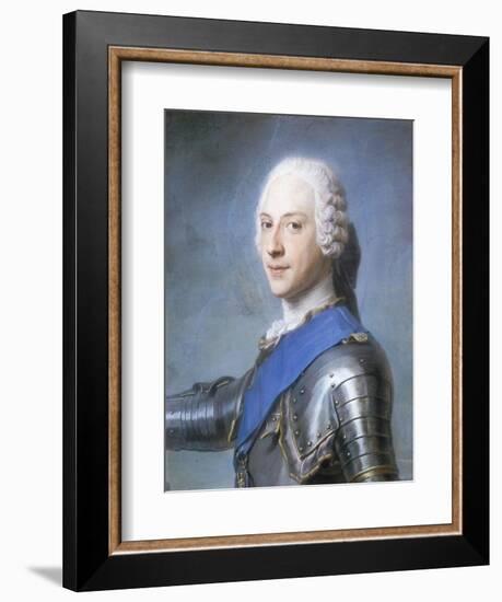 Portrait of Prince Charles Edward Stuart, Bust Length, in Profile to the Left, His Head Turned to…-Maurice Quentin de La Tour-Framed Giclee Print