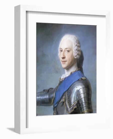 Portrait of Prince Charles Edward Stuart, Bust Length, in Profile to the Left, His Head Turned to…-Maurice Quentin de La Tour-Framed Giclee Print