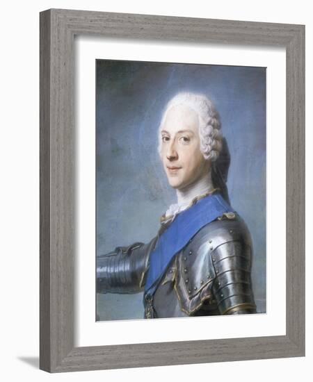 Portrait of Prince Charles Edward Stuart, Bust Length, in Profile to the Left, His Head Turned to…-Maurice Quentin de La Tour-Framed Giclee Print