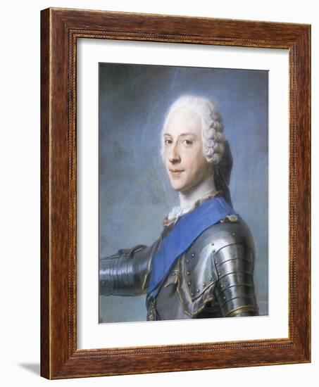 Portrait of Prince Charles Edward Stuart, Bust Length, in Profile to the Left, His Head Turned to…-Maurice Quentin de La Tour-Framed Giclee Print