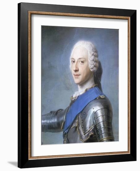 Portrait of Prince Charles Edward Stuart, Bust Length, in Profile to the Left, His Head Turned to…-Maurice Quentin de La Tour-Framed Giclee Print