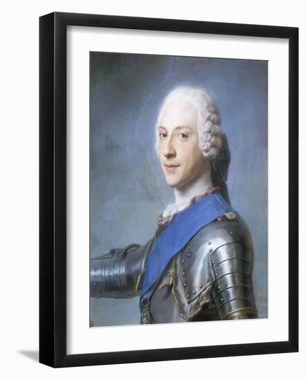 Portrait of Prince Charles Edward Stuart, Bust Length, in Profile to the Left, His Head Turned to…-Maurice Quentin de La Tour-Framed Giclee Print