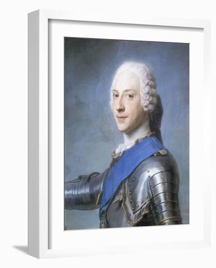 Portrait of Prince Charles Edward Stuart, Bust Length, in Profile to the Left, His Head Turned to…-Maurice Quentin de La Tour-Framed Giclee Print