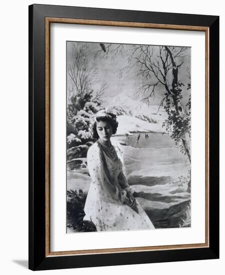 Portrait of Princess Elizabeth, England-Cecil Beaton-Framed Photographic Print