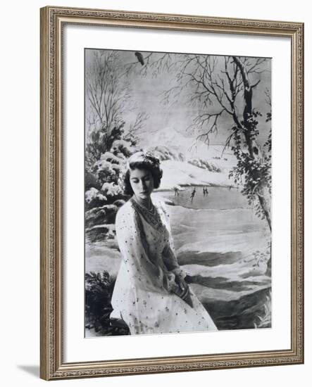 Portrait of Princess Elizabeth, England-Cecil Beaton-Framed Photographic Print